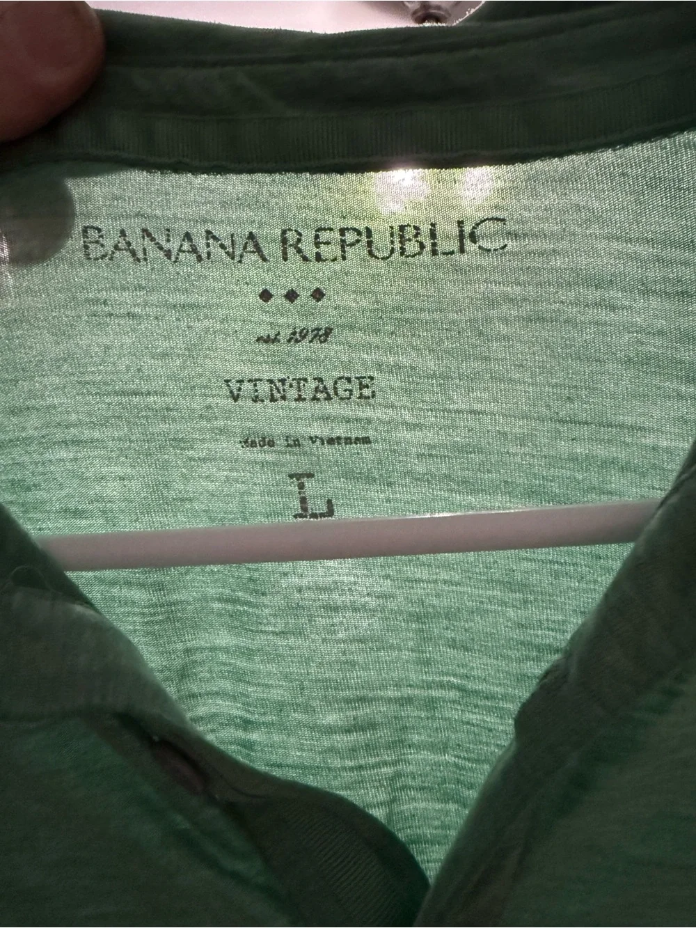 Banana Republic Heather Green Short-Sleeve Polo